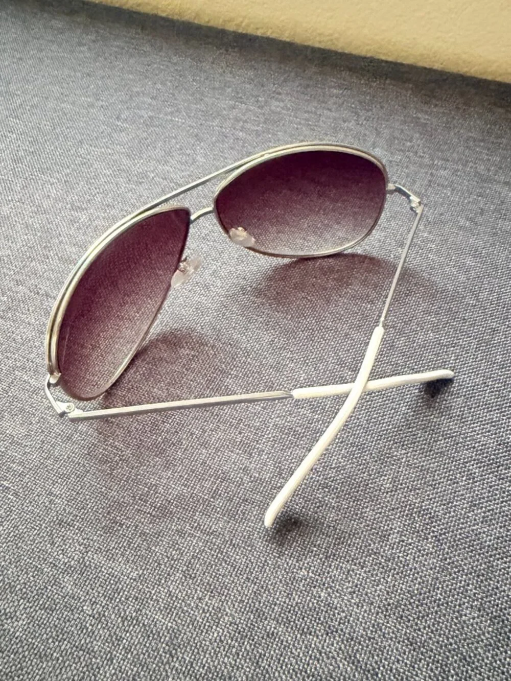 Gradient Aviator Sunglasses with White Trim